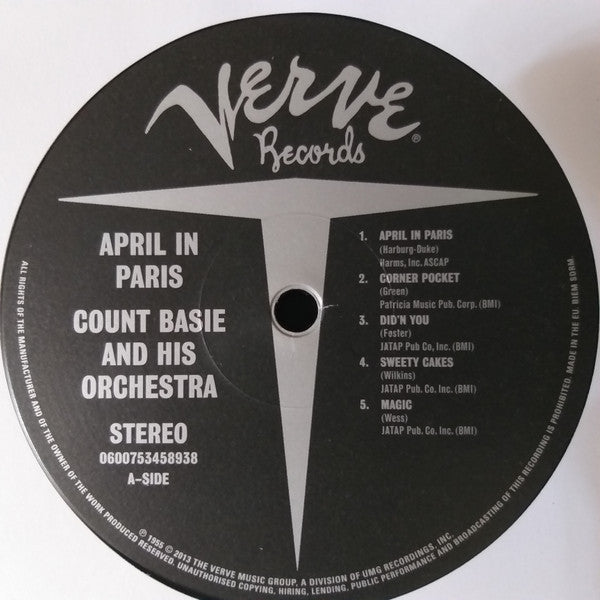 Count Basie Orchestra : April In Paris (LP, Album, RE, RM, 180)