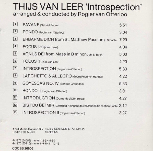 Thijs Van Leer : Introspection (CD, Album, RE)