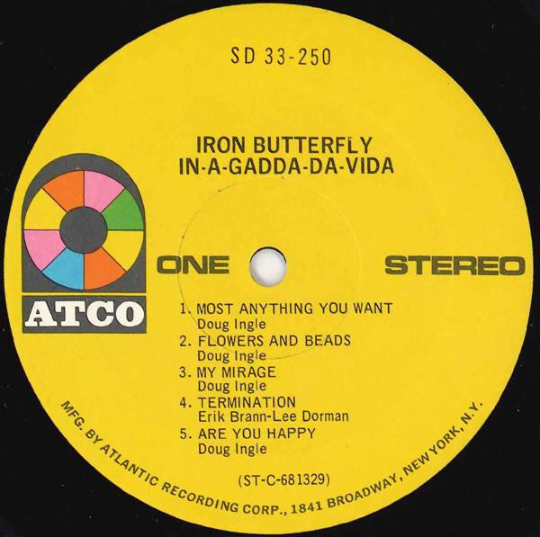 Iron Butterfly : In-A-Gadda-Da-Vida (LP, Album, RP, Pre)