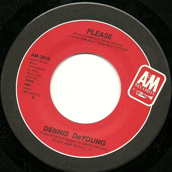 Dennis DeYoung : Call Me (7", Single)