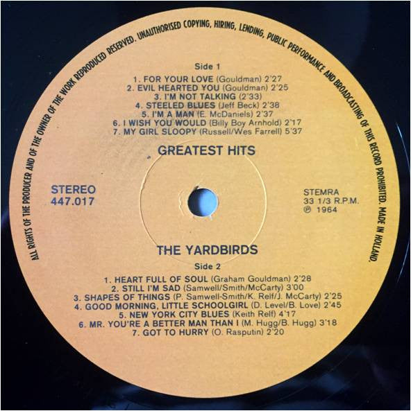 The Yardbirds : Greatest Hits (LP, Comp)