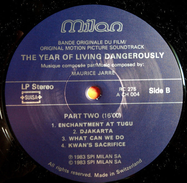 Maurice Jarre : The Year Of Living Dangerously - Original Motion Picture Soundtrack (LP, Album)