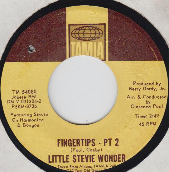 Stevie Wonder : Fingertips (7", Single, RP)