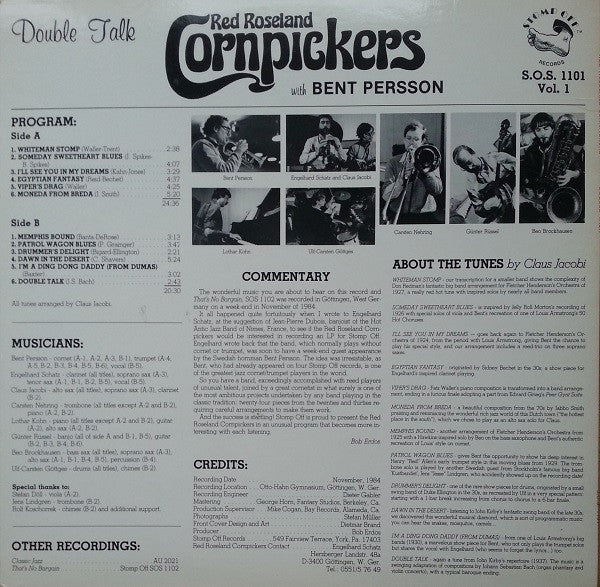 Red Roseland Cornpickers, Bent Persson : Double Talk (LP)