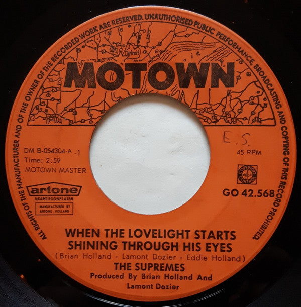 The Supremes : When The Lovelight Starts Shining Through His Eyes / Standing At The Crossroads Of Love (7", Single)