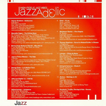 Various : Jazzadelic 06.3 High-Fidelic Jazz Vibes (CD, Comp, Promo)