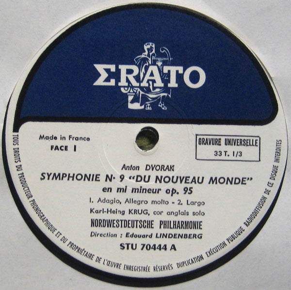 Antonín Dvořák / Nordwestdeutsche Philharmonie / Dir. Edouard Lindenberg : Symphonie Du Nouveau Monde (LP, Album)