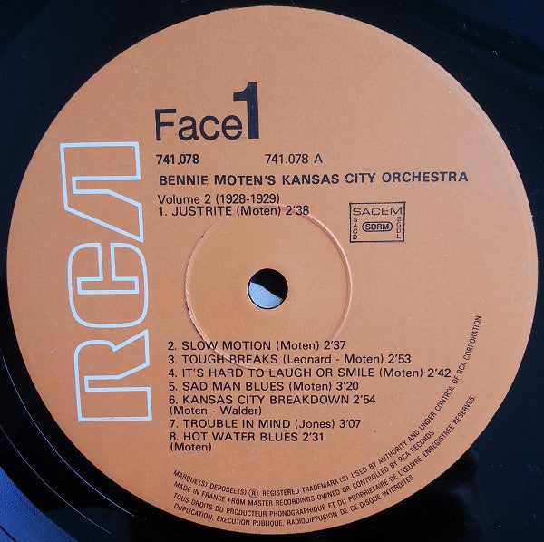 Bennie Moten's Kansas City Orchestra : Volume 2 (1928-1929) (LP, Comp, RE)