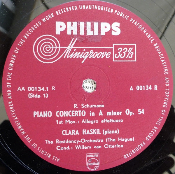 Robert Schumann : Opus 54 Klavierkonzert A-Moll (10")
