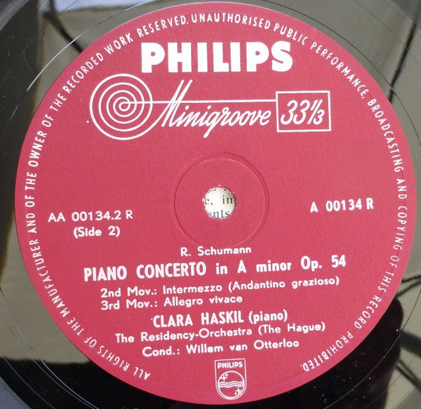 Robert Schumann : Opus 54 Klavierkonzert A-Moll (10")