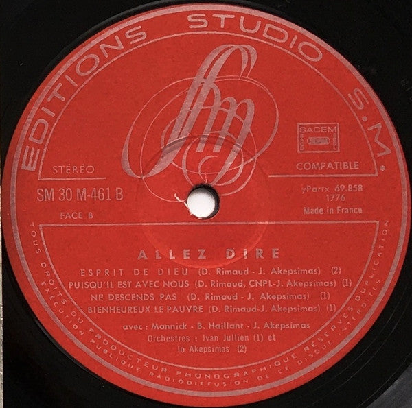Jo Akepsimas : Allez Dire (LP, Album)