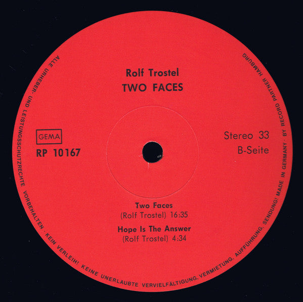 Rolf Trostel : Two Faces (LP, Album)