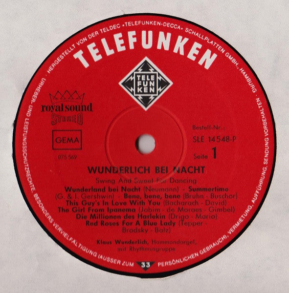 Klaus Wunderlich : Wunderlich Bei Nacht (Swing And Sweet For Dancing) (LP, Album)