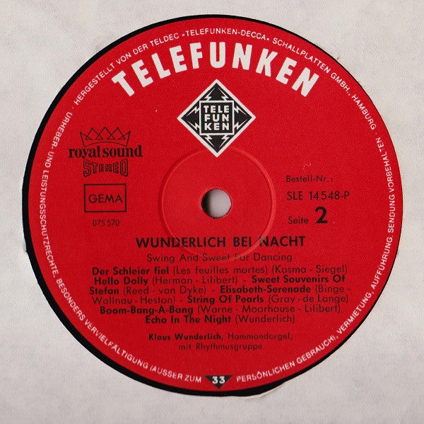 Klaus Wunderlich : Wunderlich Bei Nacht (Swing And Sweet For Dancing) (LP, Album)
