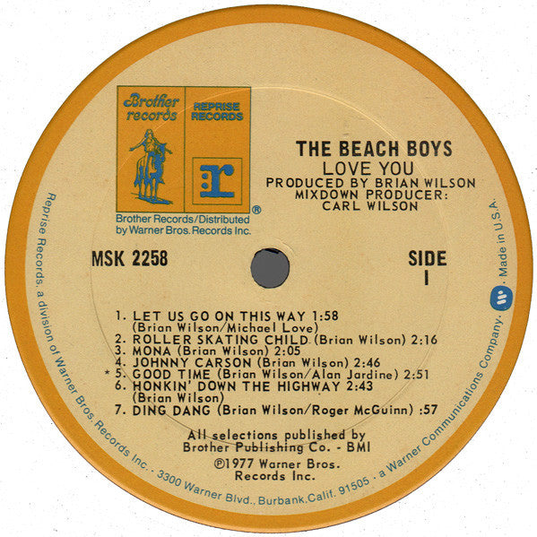 The Beach Boys : Love You (LP, Album, San)