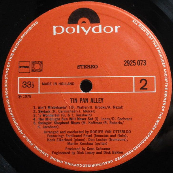 Rogier Van Otterloo : Tin Pan Alley (LP, Album)