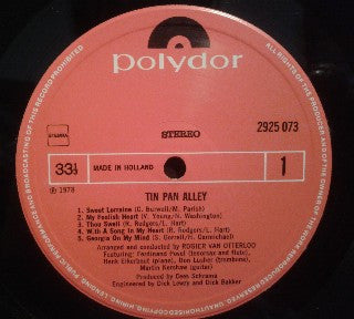 Rogier Van Otterloo : Tin Pan Alley (LP, Album)