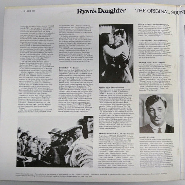 Maurice Jarre : Ryan's Daughter (LP, Gat)