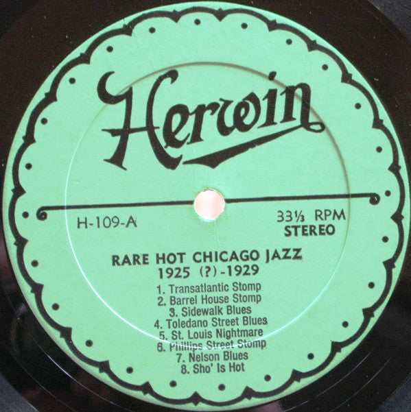 Various : Rare Hot Chicago Jazz 1925(?)-1929 (LP, Comp)