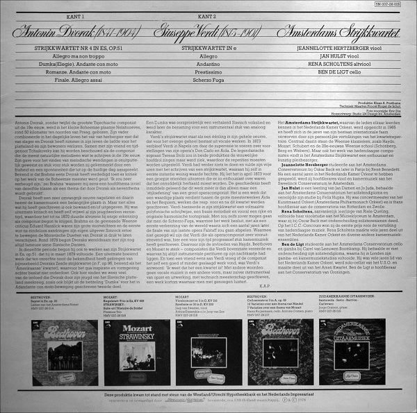 Antonín Dvořák / Giuseppe Verdi - Amsterdams Strijkkwartet : Dvorak: Strijkkwartet In Es, Op. 51 • Verdi: Strijkkwartet In e (LP, Album)
