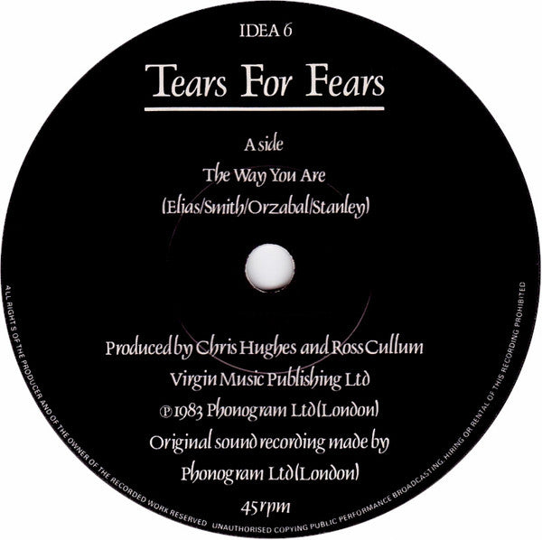 Tears For Fears : The Way You Are (7", Pap)