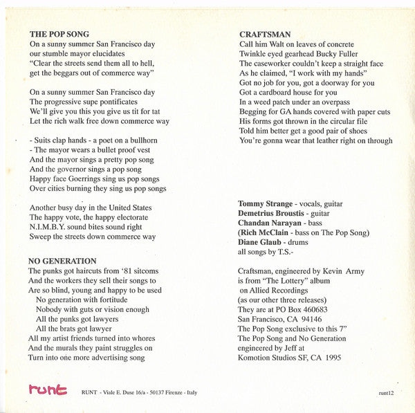 Strawman : ...They Sing Us Pop Songs (7")