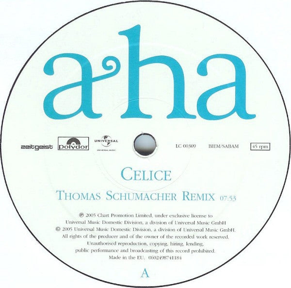 a-ha : Celice (12")
