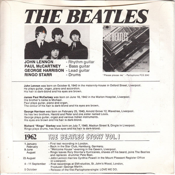 The Beatles : Love Me Do (7", Single, Mono, RE)