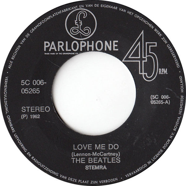 The Beatles : Love Me Do (7", Single, Mono, RE)