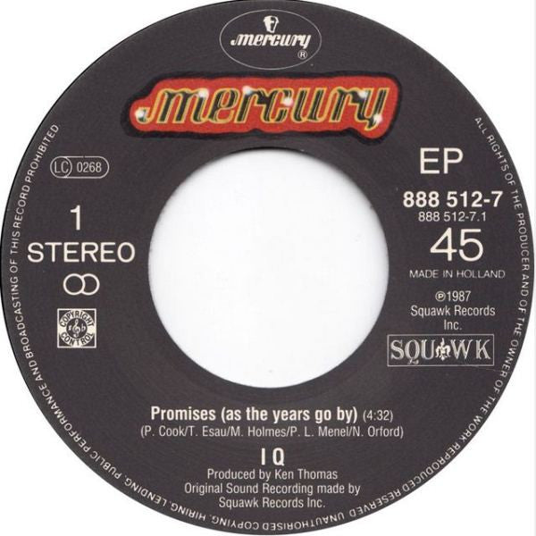 IQ (7) : Promises (As The Years Go By) (7", EP)