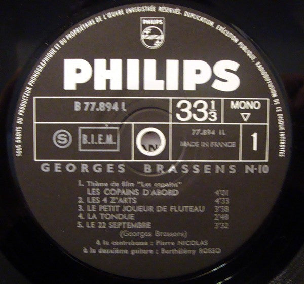 Georges Brassens : Brassens  (LP, Album, Mono)