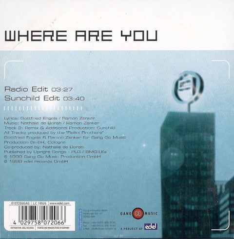 Paffendorf : Where Are You (CD, Single)
