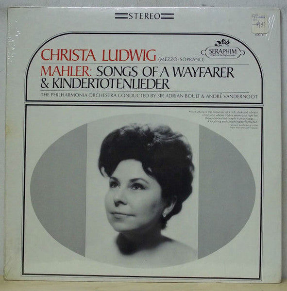 Mahler* / Christa Ludwig, Philharmonia Orchestra, Sir Adrian Boult, André Vandernoot : Songs Of A Wayfarer & Kindertotenlieder (LP, RE)