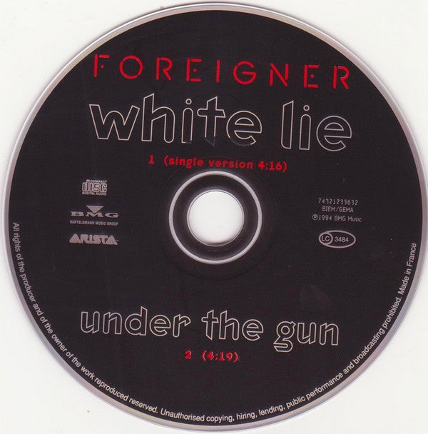 Foreigner : White Lie (CD, Single)