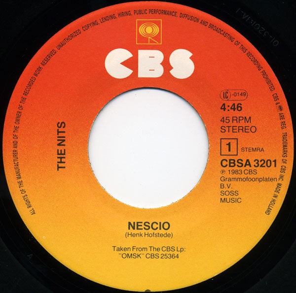 The Nits : Nescio (7", Single)