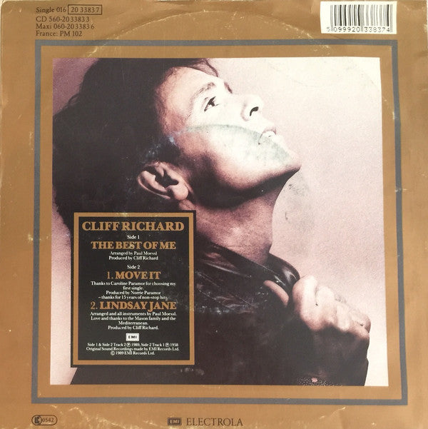 Cliff Richard : The Best Of Me (7", EP, Single)