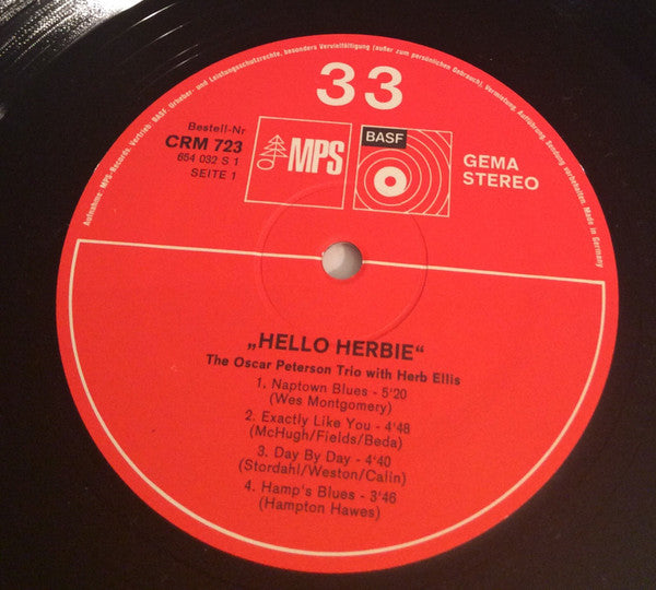 The Oscar Peterson Trio With Herb Ellis : Hello Herbie (LP, Album, RE, Gat)