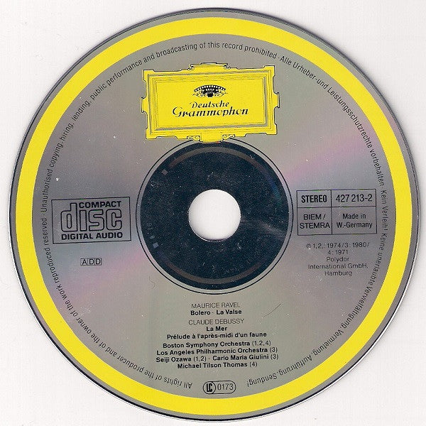 Maurice Ravel - Claude Debussy : Bolero - La Mer - La Valse - Prélude À L'Après-Midi D'Un Faune (CD, Comp)