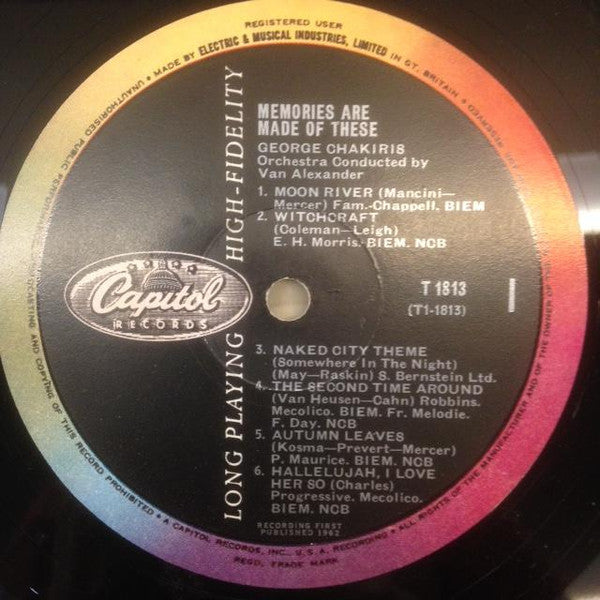 George Chakiris : Memories Are Made Of These: Twelve Of The Finest Songs Of Our Time (LP, Mono)