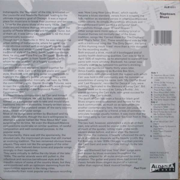 Leroy Carr : Naptown Blues (LP, Comp)