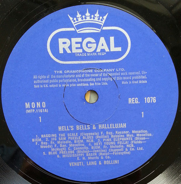 Joe Venuti, Eddie Lang & Adrian Rollini : Hell's Bells & Hallelujah (LP, Comp)