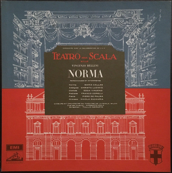 Vincenzo Bellini - Maria Callas, Christa Ludwig, Edda Vincenzi, Franco Corelli, Piero De Palma, Nicola Zaccaria, Coro Del Teatro Alla Scala Et Orchestra Del Teatro Alla Scala, Norberto Mola, Tullio Serafin : Norma (3xLP + Box, RE)