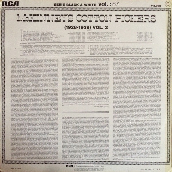 McKinney's Cotton Pickers : Volume 2 (1928-1929) (LP, Comp)