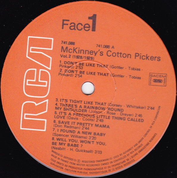 McKinney's Cotton Pickers : Volume 2 (1928-1929) (LP, Comp)