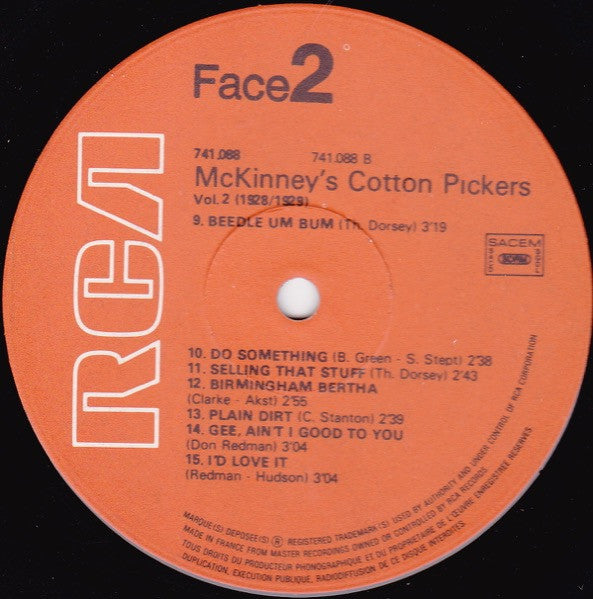 McKinney's Cotton Pickers : Volume 2 (1928-1929) (LP, Comp)