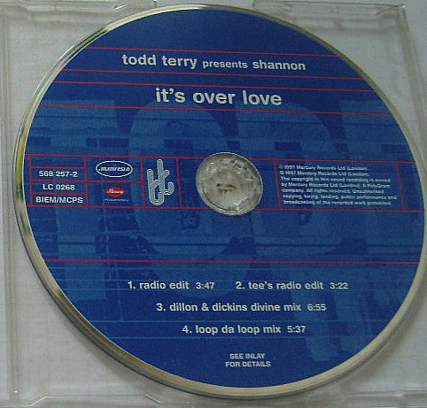 Todd Terry Presents Shannon : It's Over Love (CD, Single)