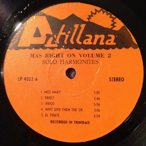 Solo Harmonites Steel Orchestra : Mas Right On Volume 2 (LP, Album)