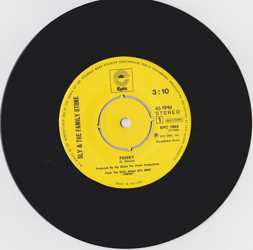 Sly & The Family Stone : Frisky (7", Single)
