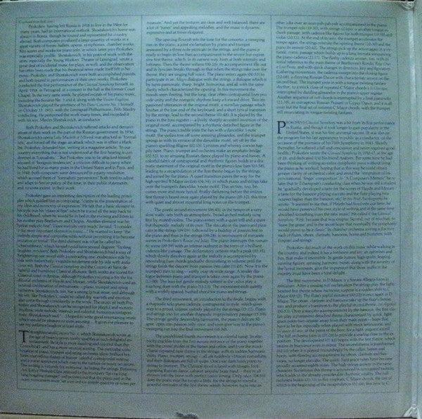 Sergei Prokofiev / Dmitri Shostakovich - Gerard Schwarz / Carol Rosenberger / The Los Angeles Chamber Orchestra : Piano Concerto No. 1 / Classical Symphony (LP, Gat)