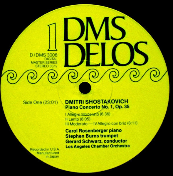 Sergei Prokofiev / Dmitri Shostakovich - Gerard Schwarz / Carol Rosenberger / The Los Angeles Chamber Orchestra : Piano Concerto No. 1 / Classical Symphony (LP, Gat)